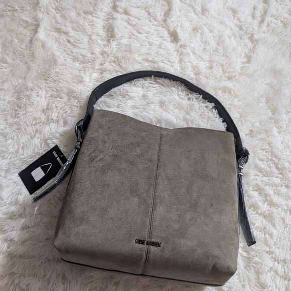 Steve Madden Tote Bag - Bag Velvet Fabri Dark Olive Green - Picture 7 of 10